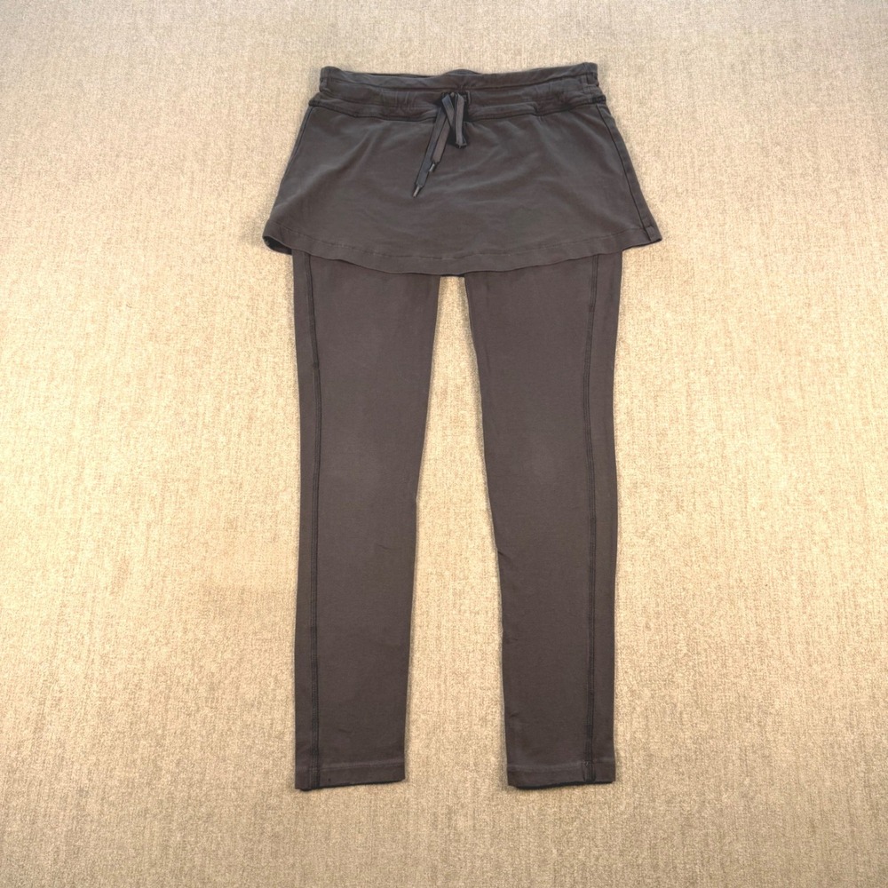Athleta Skort Leggings Women Small Gray Activewear Skirted Leggings Drawstring‎